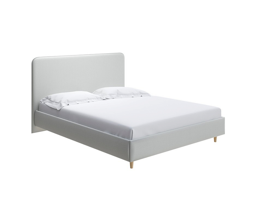 Кровать Mia 140x200 Ткань: Велюр Ultra Ягодный сорбет - Стильная кровать со встроенным основанием