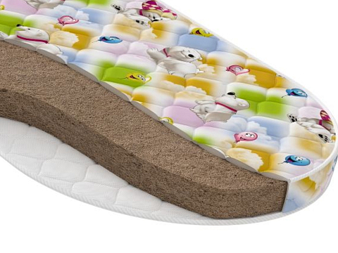 Безпружинный матрас Oval Baby Classic - Двустороний детский матрас для овальной кровати.
