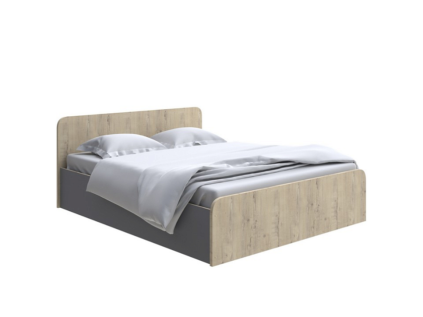 Кровать Way Plus с подъемным механизмом 90x190 ЛДСП Бунратти/Вулканический серый - Стильная кровать с подъемным механизмом