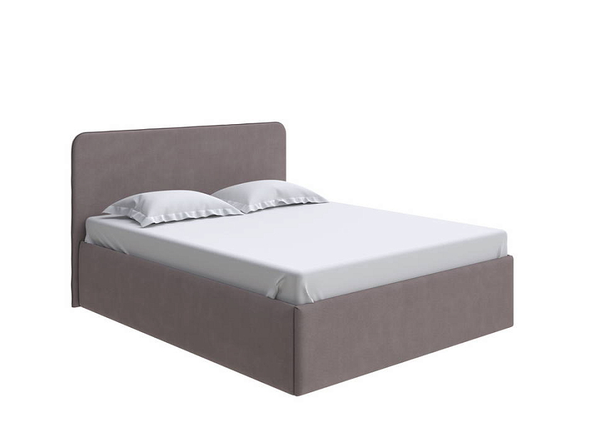 Кровать Mia с подъемным механизмом 140x200 Ткань: Рогожка Тетра Яблоко - Стильная кровать с подъемным механизмом