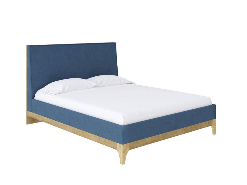 Кровать Odda 160x200 ЛДСП+ткань Бунратти/Тетра Голубой - Мягкая кровать из ЛДСП в скандинавском стиле