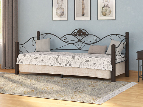 Двуспальная кровать Garda 2R-Софа - Кровать-софа из массива березы с фигурной металлической решеткой. 