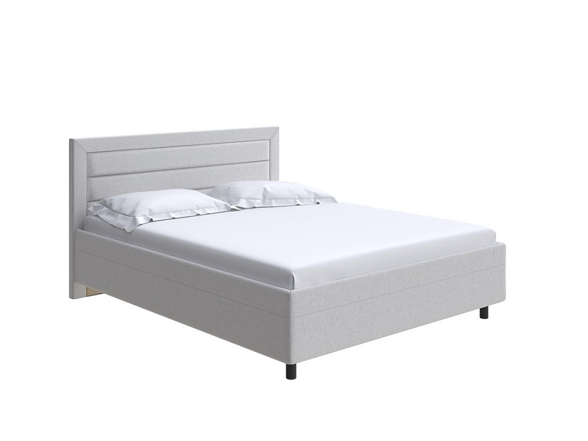 Кровать Next Life 2 160x200 Ткань: Рогожка Firmino Млечный путь - Cтильная модель в стиле минимализм с горизонтальными строчками