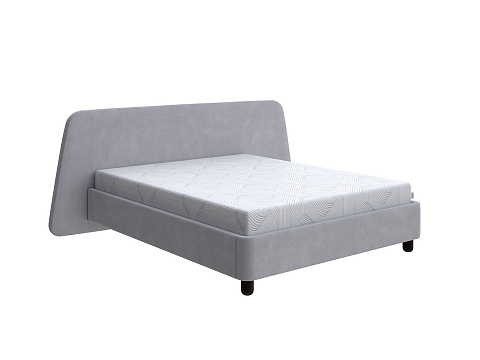 Серая кровать Sten Berg Right - Мягкая кровать с необычным дизайном изголовья на правую сторону