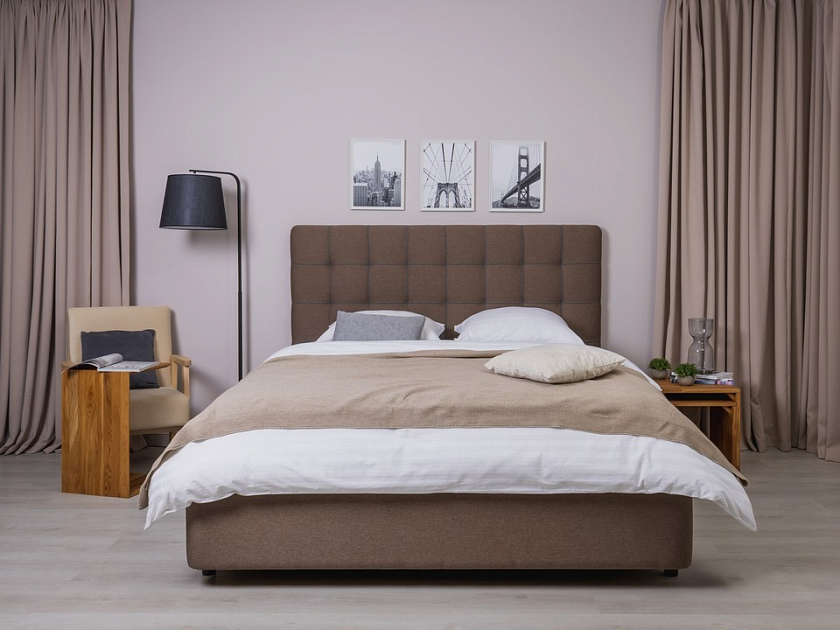 Кровать Leon 180x190 Экокожа/Ткань Тетра Мраморный/Серый - Современная кровать, украшенная декоративным кантом.