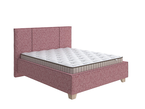 Двуспальная кровать Hygge Line - Мягкая кровать с ножками из массива березы и объемным изголовьем
